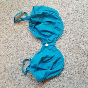 Blue underwire bikini top